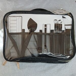 Conair X Modella Black Laser Cut Hanging Organizer Travel Toiletry Cosmetic Bag